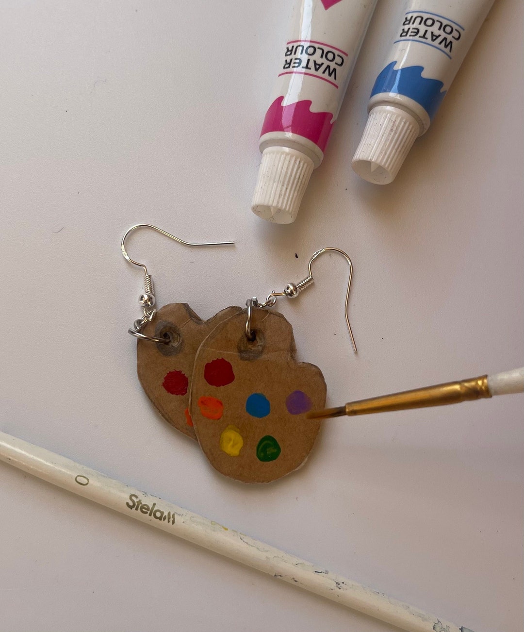 Handmade Recycled Paint Palette Earrings Etsy