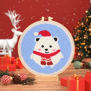 Christmas Punch Needle Kit Beginner, Punch Needles Start Kit for Adults ...