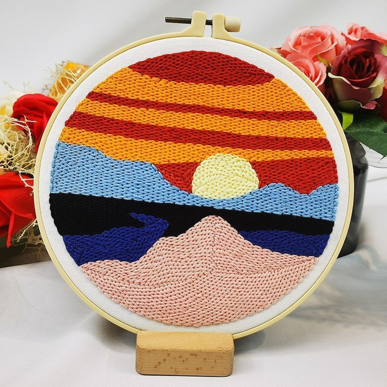 Van Gogh Starry Night Punch Needle Kit Beginner DIY Punch Etsy UK