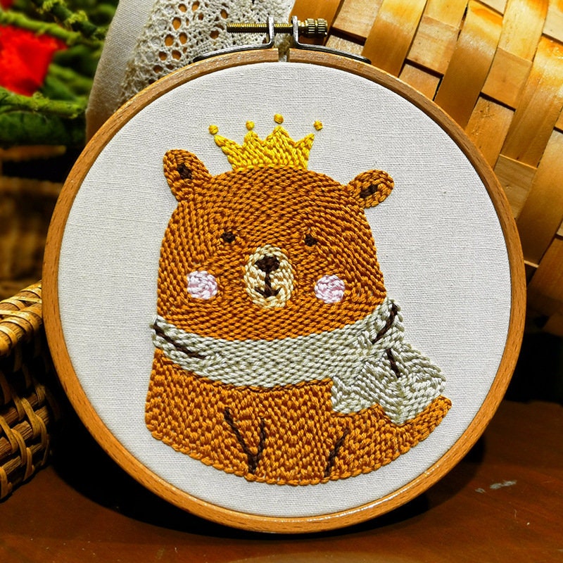 Kawaii Bear Rabbit Fox Punch Needle Kit Beginner, DIY Punch Needles ...