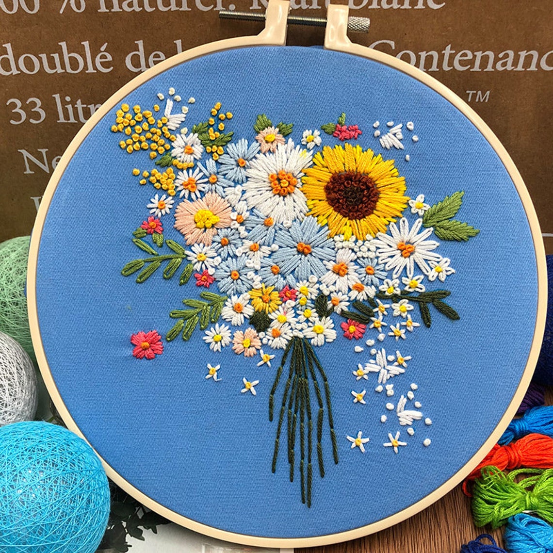 Flower Embroidery Kit for Beginner Modern Embroidery Kit Etsy