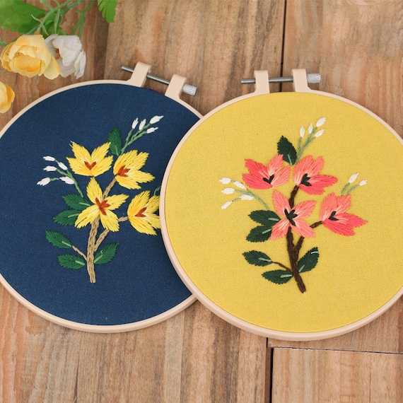 Embroidery Kit for Beginners Adults, Floral Plant Pattern,Cross