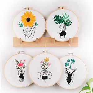 Feminist Embroidery Kit for Beginners Modern|Hand Cross Stitch |Line Hoop Art|Easy Embroidery Kit|DIY Starter Craft Kit for Girls