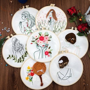 Feminist Embroidery Kit for Beginners Modern|Hand Cross Stitch|Line Hoop Art|Easy Embroidery Kit|DIY Starter Craft Kit for Adults