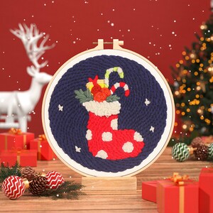 Christmas Punch Needle Kit Beginner, Punch Needles Start Kit for Adults ...