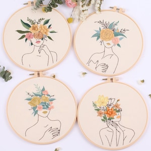 Feminist Embroidery Kit for Beginners ModernHand Cross StitchLine Hoop ArtEasy Embroidery KitDIY Starter Craft Kit for Adults image 1