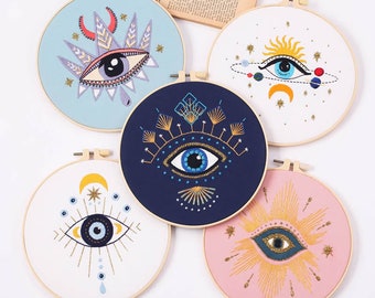 Eyes Embroidery Kit for Beginners |Hand Cross Stitch|Artistic Eyes Embroidery|Easy Embroidery Kit|DIY Starter Craft Kit for Adults
