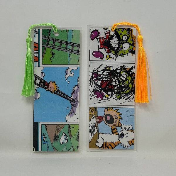 Calvin and Hobbes (2) Bookmarks • An ArtfullyAltered Handmade Bookmark