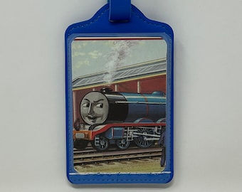 Thomas the Tank Engine - Gordon • An ArtfullyAltered Handmade Backpack/Luggage Tag