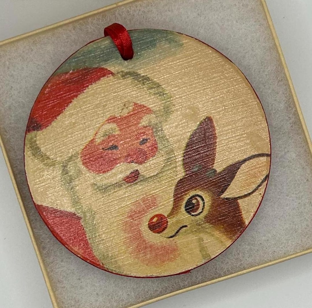 Rudolph the Red Nosed Reindeer Ornament | an Artfullyaltered Handmade ...