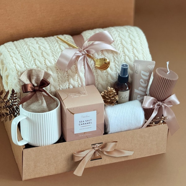 Healing hug gift box for her, thinking of you, sympathy care package, self care gift basket, warm & cozy, thank you gift box, get well soon