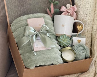 Love and Hugs Care Package for Women, Sending a Hug, Thinking of You Box, Encouragement Gift, Hygge Gift Box, Self Care Basket