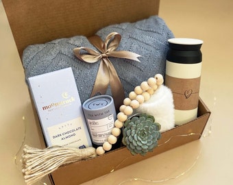 Extra Special Gift Box for Women | Cozy Gift Basket with Blanket, Socks, Succulent | Get Well Gift, Thinking Of You Care Package for Her