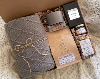 Extra Special Coffee Gift for Him | Large Valentines Day Gift & Blanket for Men, Hygge Gift Box, Care Package for Boyfriend, Husband, Father