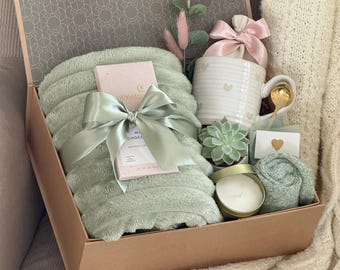 Love and Hugs Care Package for Women, Sending a Hug, Thinking of You Box, Encouragement Gift, Hygge Gift Box, Self Care Basket