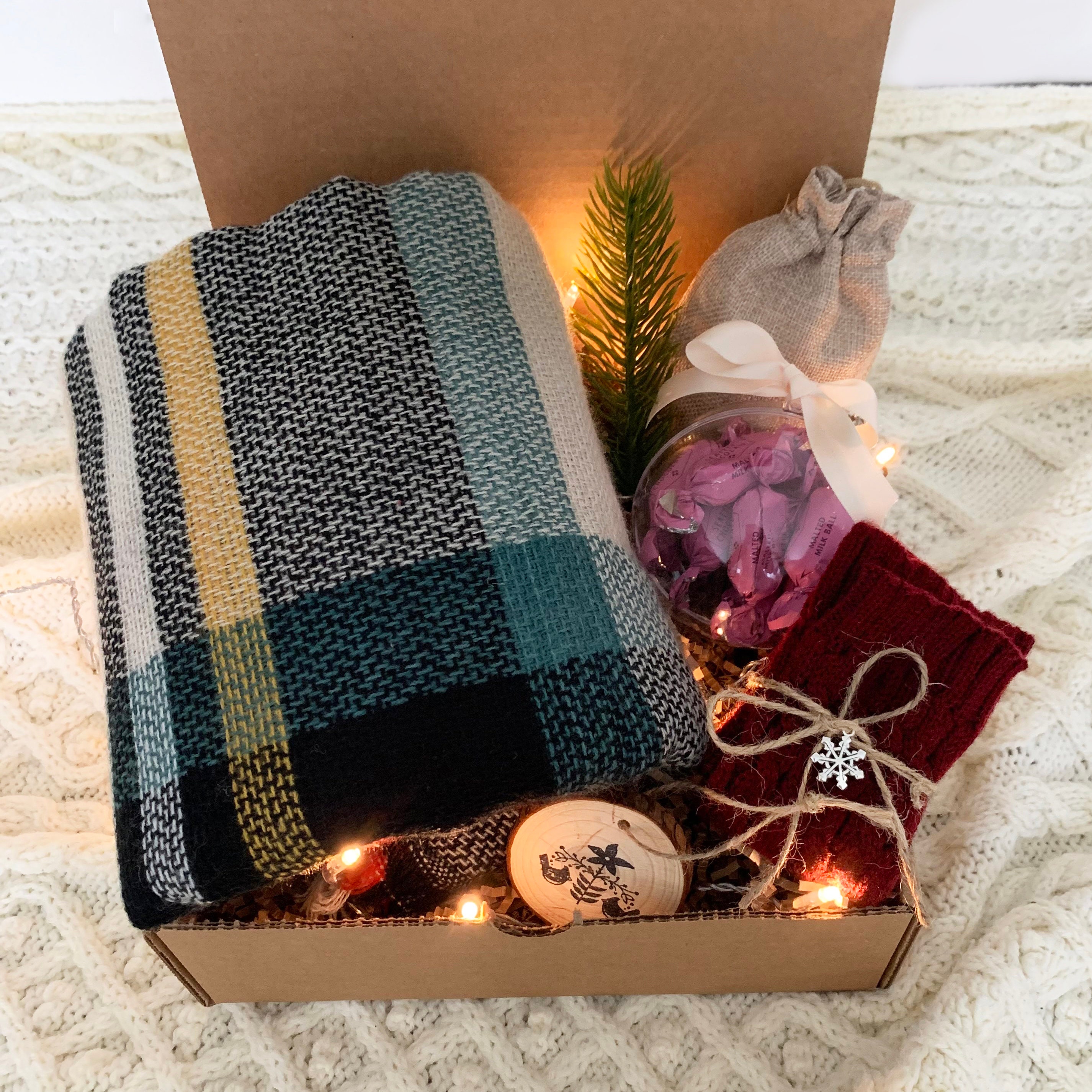 Winter Scarf and Mittens Gift Box Gift Basket Hygge Box Etsy