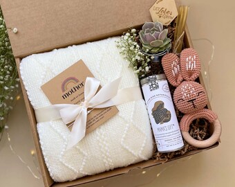 Cozy New Mom Gift | Baby Shower Gift & Pregnancy Gift | New Baby Gift for Baby Girl and Baby Boy, Postpartum Care Package, New Mom Gift Box