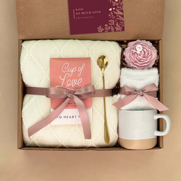 Valentine's Day Gifts for Women, Galentine's Gift Basket for Her, Filled with Love Self Care Gift Box, Care Package for Girlfriend, Daughter