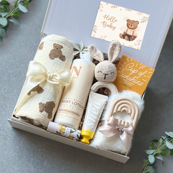 New Mom Care Package for Baby Girl and Baby Boy, Pregnancy Postpartum Gift Box, Mom To Be Gift, New Parents Gift Set, New Baby Gift Basket