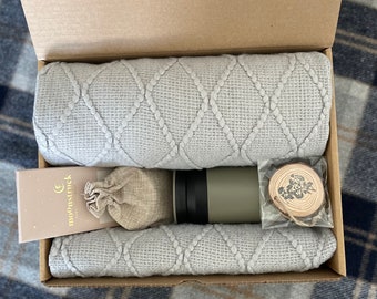 good thinking of you gifts for him Hygge Gift Box with Blanket, Sending a hug, Thinking of you, Sympathy gift, Bereavement gift, Encouragement gift, Sympathy gift basket (BLK)