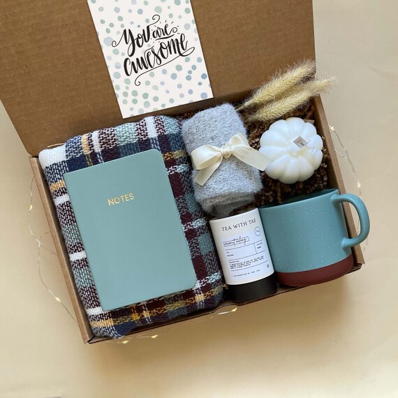 Happy Birthday Warm Scarf Gift Box for Her Cozy Gift Basket 