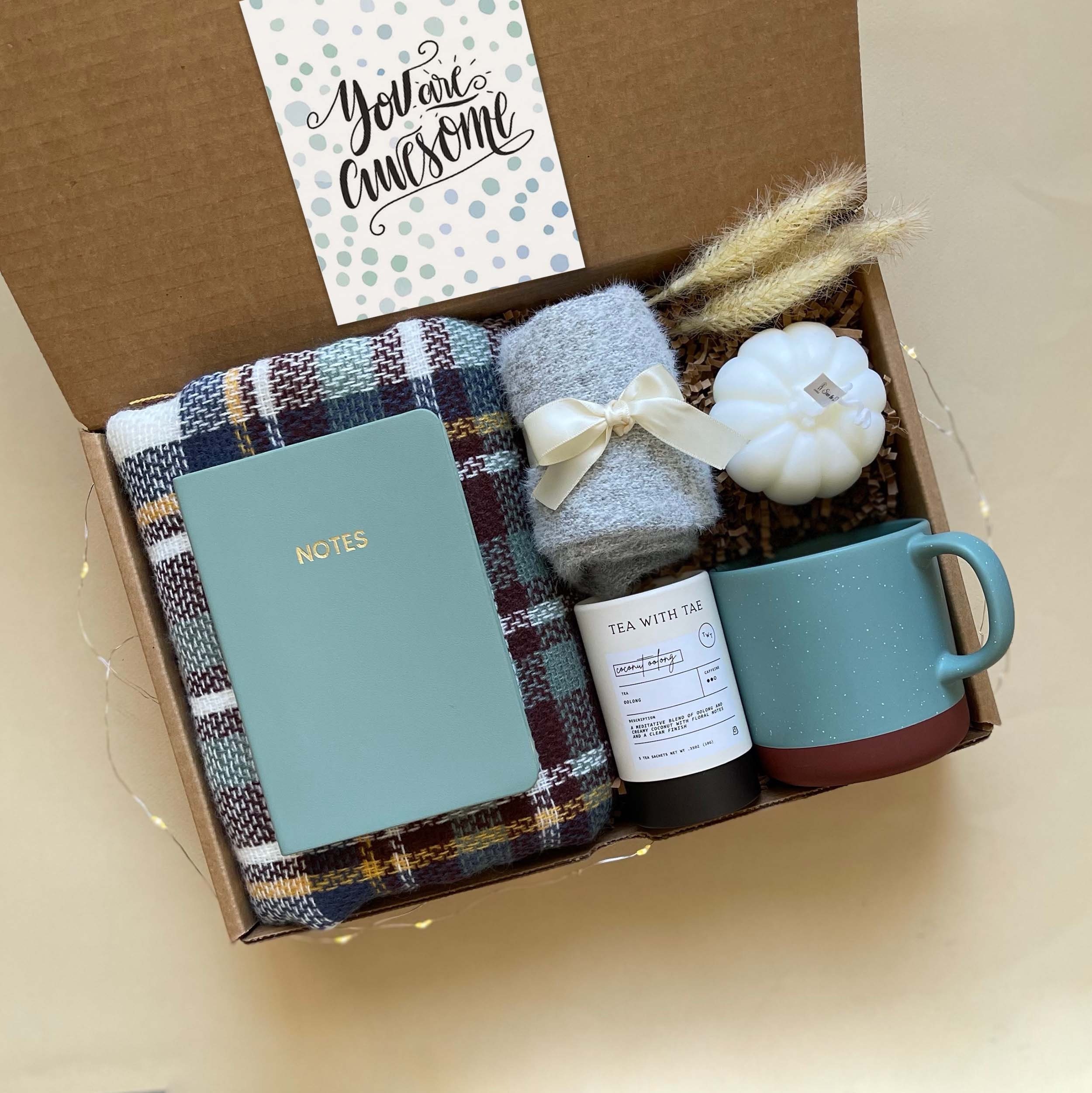 Happy Birthday Warm Scarf Gift Box for Her Cozy Gift Basket for