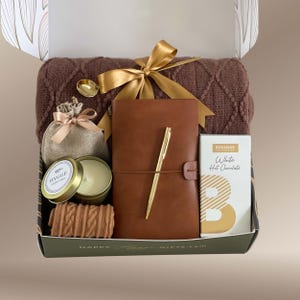 Retirement Gift Box for Men and Women, Thinking of You, Congratulations on Your Retirement Hygge Gift Basket for Her, Cozy Gift with Blanket