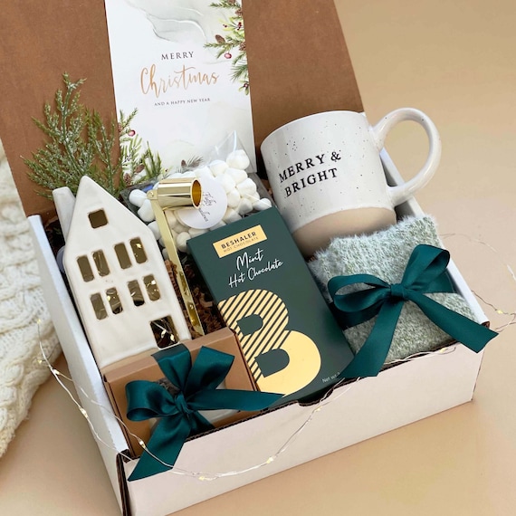 Coffret cadeau de Noël blanc Panier-cadeau pour femmes, hommes