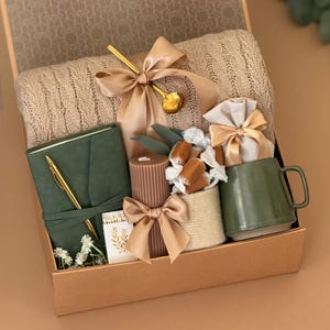 Hygge Gift Box with Blanket and Journal, Sending a hug, Thinking of you, Sympathy gift Basket, Bereavement, Encouragement gift, Thank You