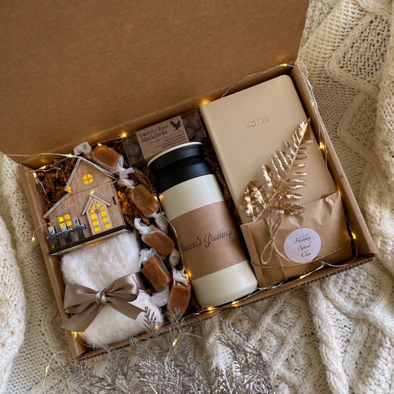 Coffret cadeau de Noël blanc Panier-cadeau pour femmes, hommes