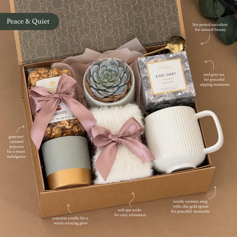 Sympathy Gift for Loss of Mother, Loss of Father, Grief Care Package, Thinking of You Care Package, Condolence Gift, Bereavement Gift Basket Piece & Quiet