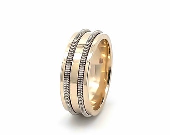 Guitar String Solid Gold Ring - electric