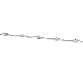 Solid White Gold, 18k, Moon-cut Chain for Permanent Jewelry - wholesale