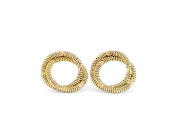 Guitar String Golden Knot Earrings