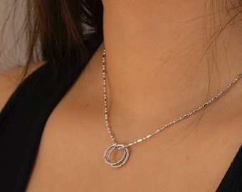 Electric Guitar String Necklace with Sterling Silver Chain