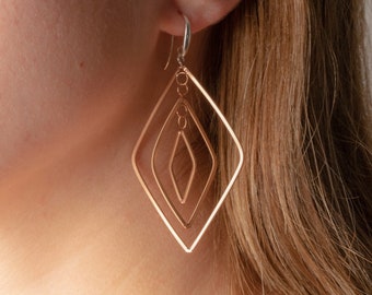 Guitar String Diamond Shaped Earrings