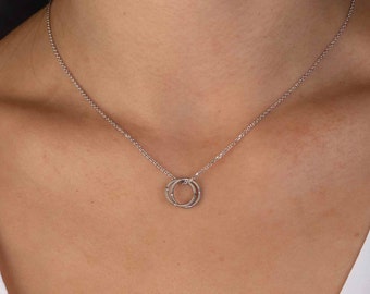 Electric Guitar String Duo Necklace with 10k Solid White Gold Chain