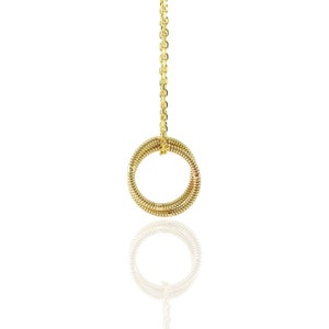 Guitar String Duo Necklace with Solid 10k Gold Chain