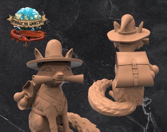 Fox Familiar: Tabletop Gaming Miniature (Resin 3D Print)