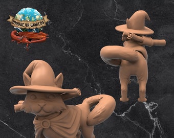Cat Familiar: Tabletop Gaming Miniature (Resin 3D Print)