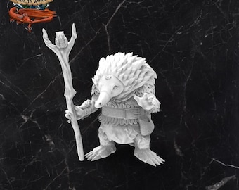Echidna Druid: Tabletop Gaming Miniature (Resin 3D Print)