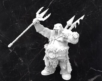 Walrusfolk Chieftain: Tabletop Gaming Miniature (Resin 3D Print)