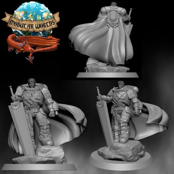 Gutz Crazed Marine Captain: Tabletop Gaming Miniature (resin 3D