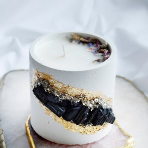 Protection candle, soy candle, Palo Santo candle, Intention candle, crystal candle