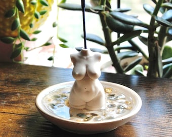 Mini Goddess Crystal Gemstone Incense Holder