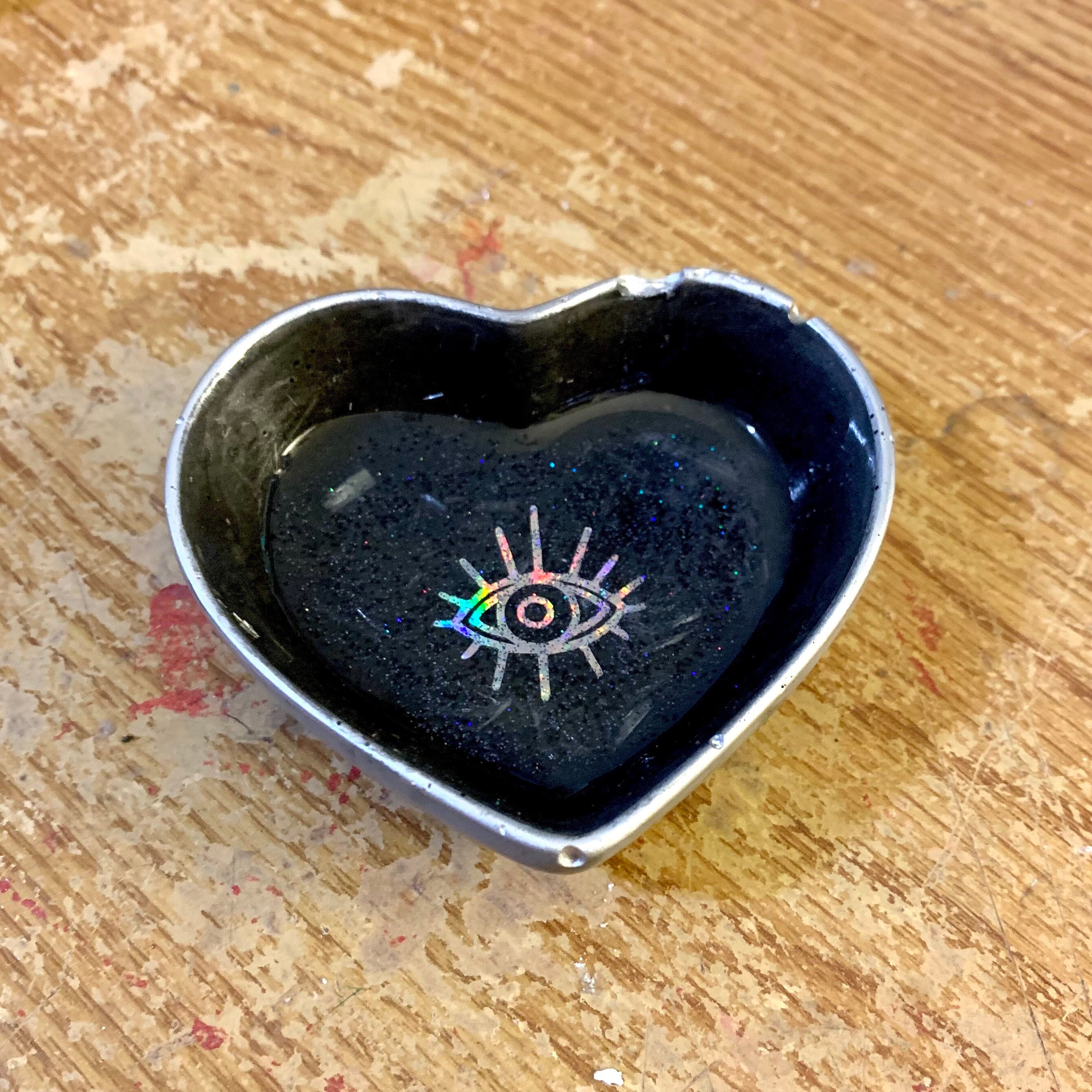 Holographic Evil Eye Ring Dish Trinket Tray Necklace Dish Etsy