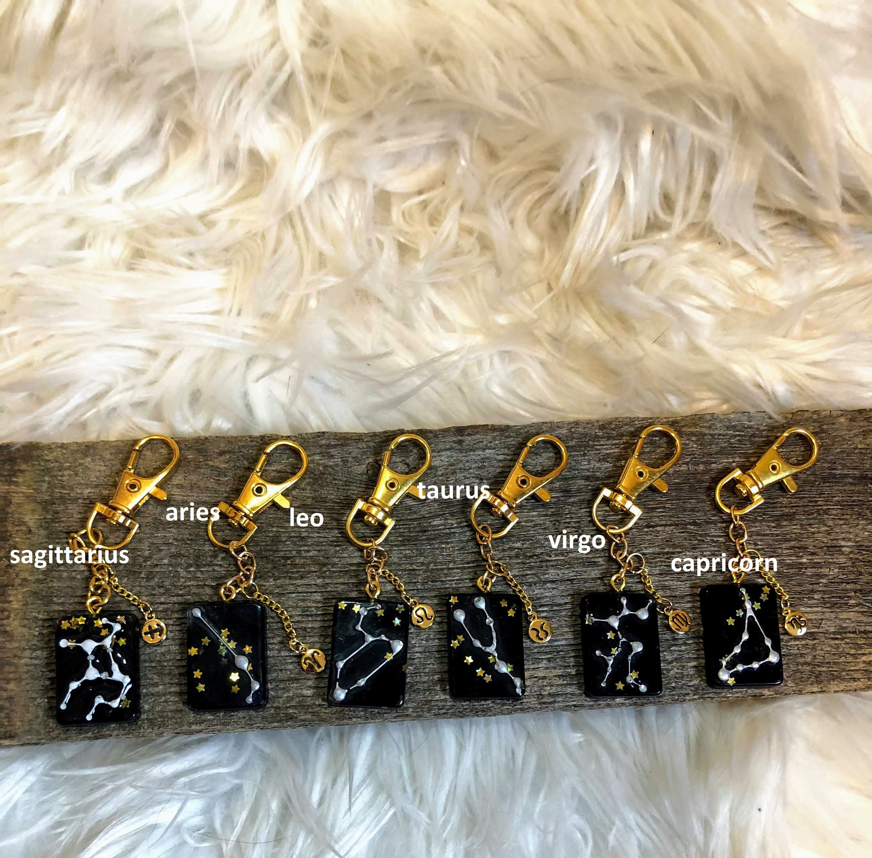 Zodiac Keychain horoscope keychains zodiac charm Etsy