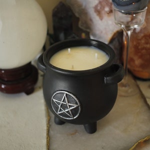 Cauldron candle, witch candle, pentagram, cauldron