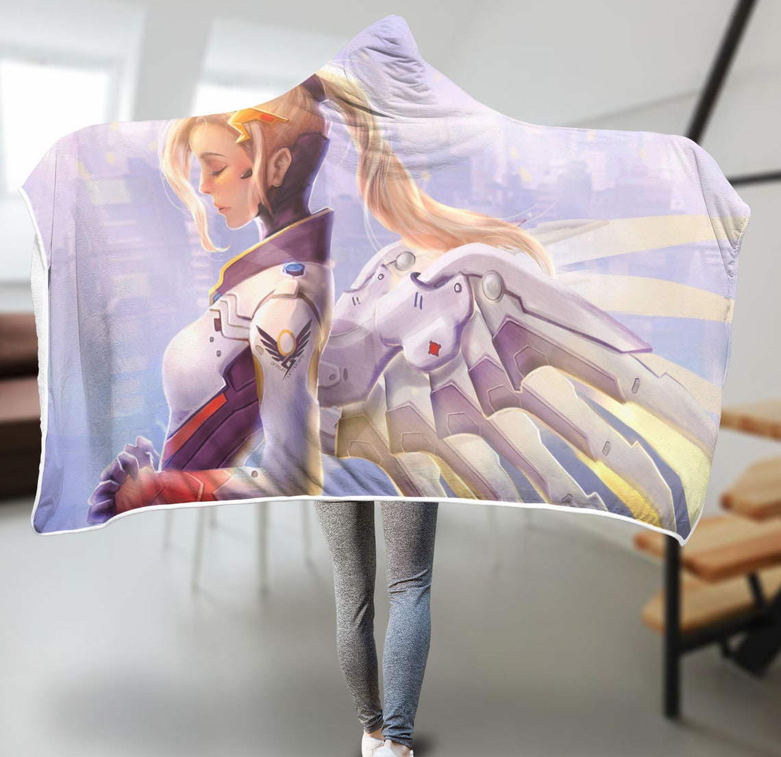 Overwatch blanket Mercy hooded blanket for kids and adults Etsy