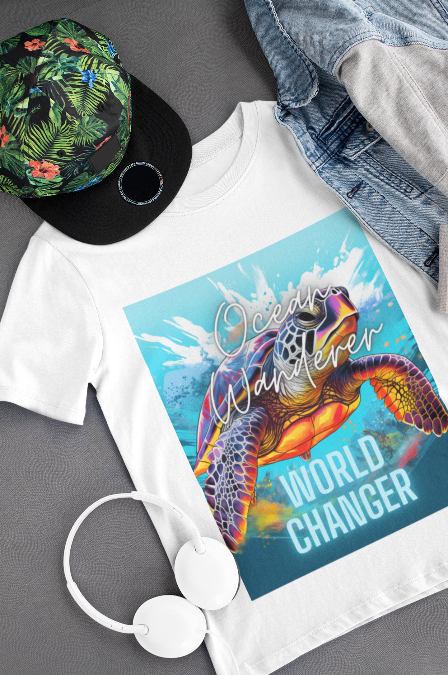 Ocean Wanderer, World Changer Versatile Sea Turtle Digital Design for T ...